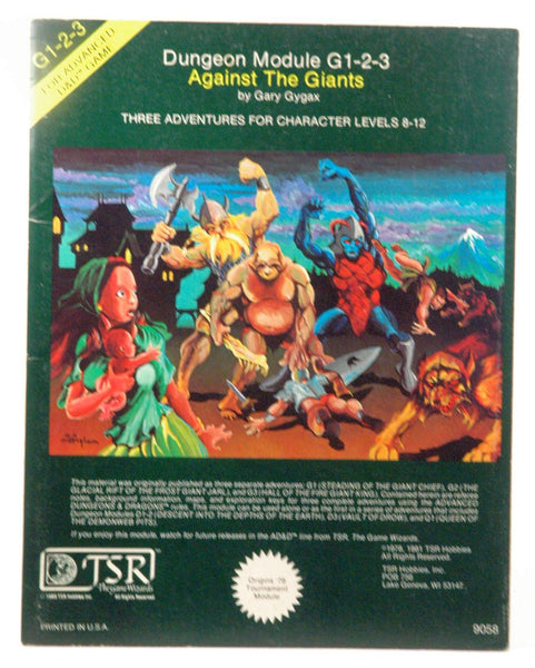 Dungeon Module G1-2-3 Against the Giants (Advanced Dungeons & Dragons), by Gary Gygax  