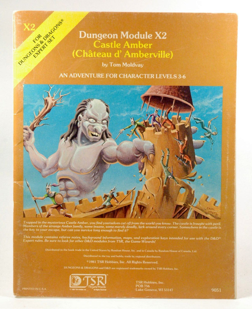 Castle Amber (Chateau d' Amberville) (Dungeons & Dragons Module X2), by Moldvay, Tom  