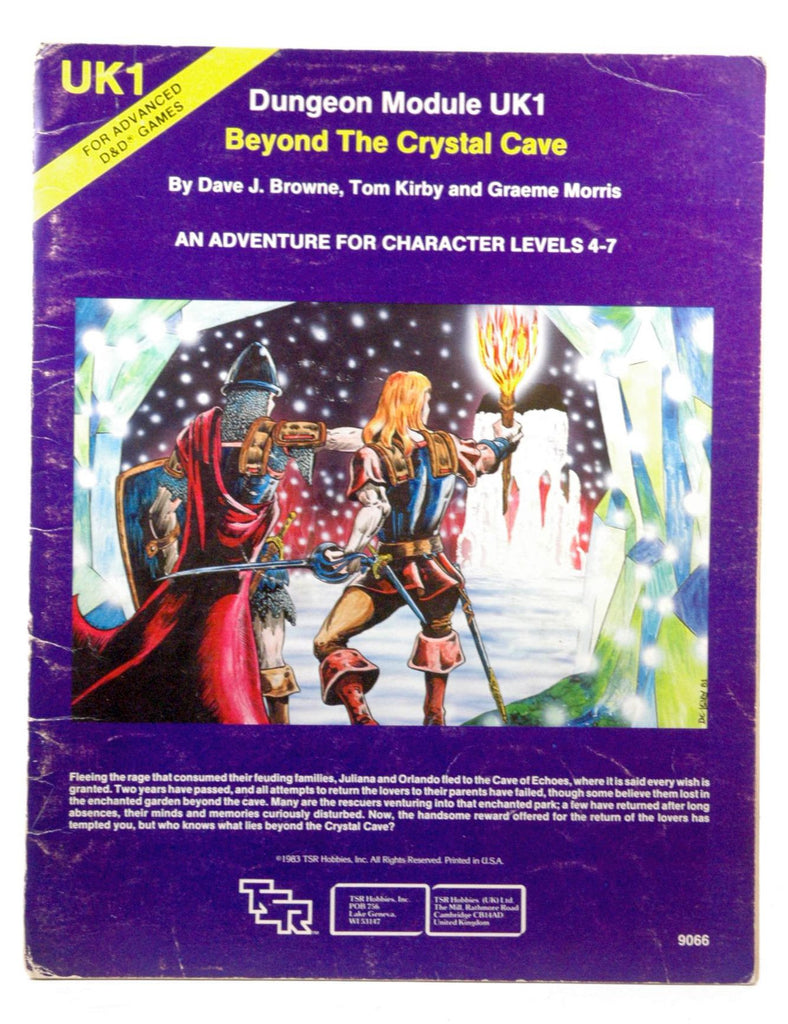 Beyond the Crystal Cave (Advanced Dungeons & Dragons Module UK1), by Kirby, Tom, Graeme Morris, Browne, Dave J.  