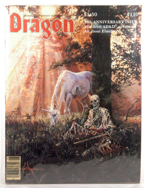 DRAGON #110 (Magazine - June 1986) "10th Anniversary Issue; Mid-level AD&D; All About Elminster", by   