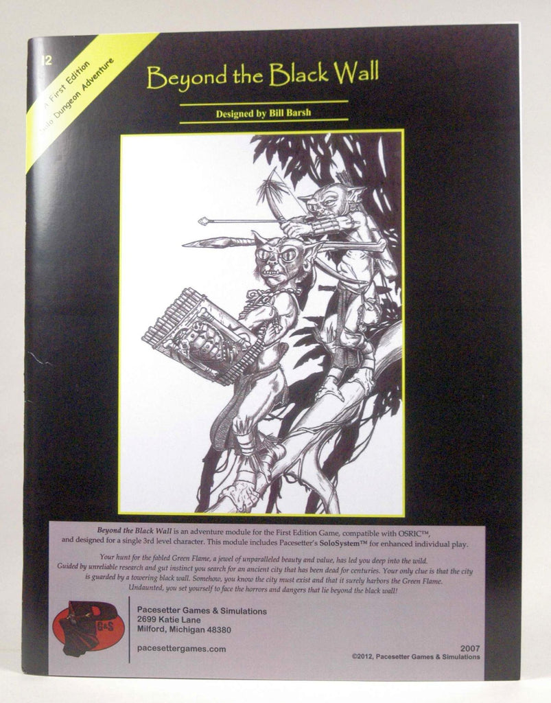 Beyond the Black Wall (AD&D 1e Solo Module I2), by Bill Barsh  