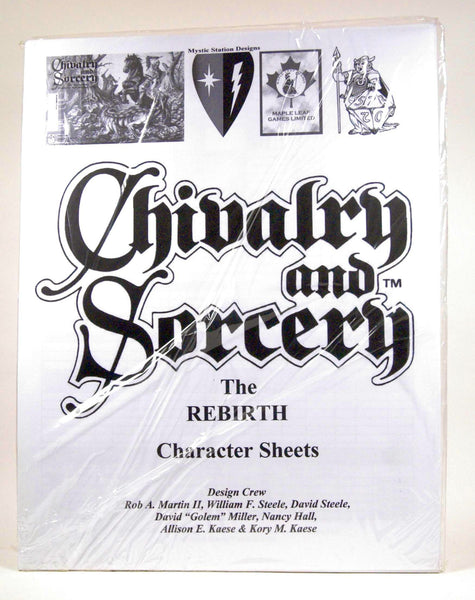 Chivalry and Sorcery The Rebith Character Sheets, by Martin, Steele, Miller, Hall, Kaese  