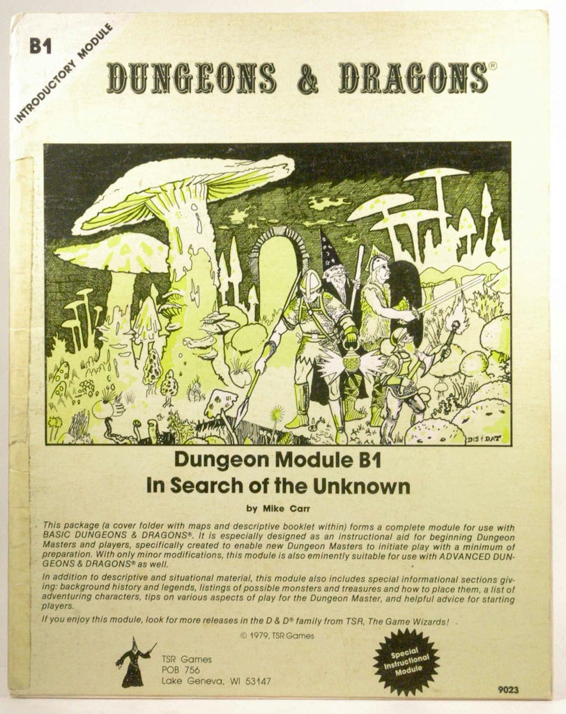 Mono Cover In Search of the Unknown B1 D&D, by Mile Carr  