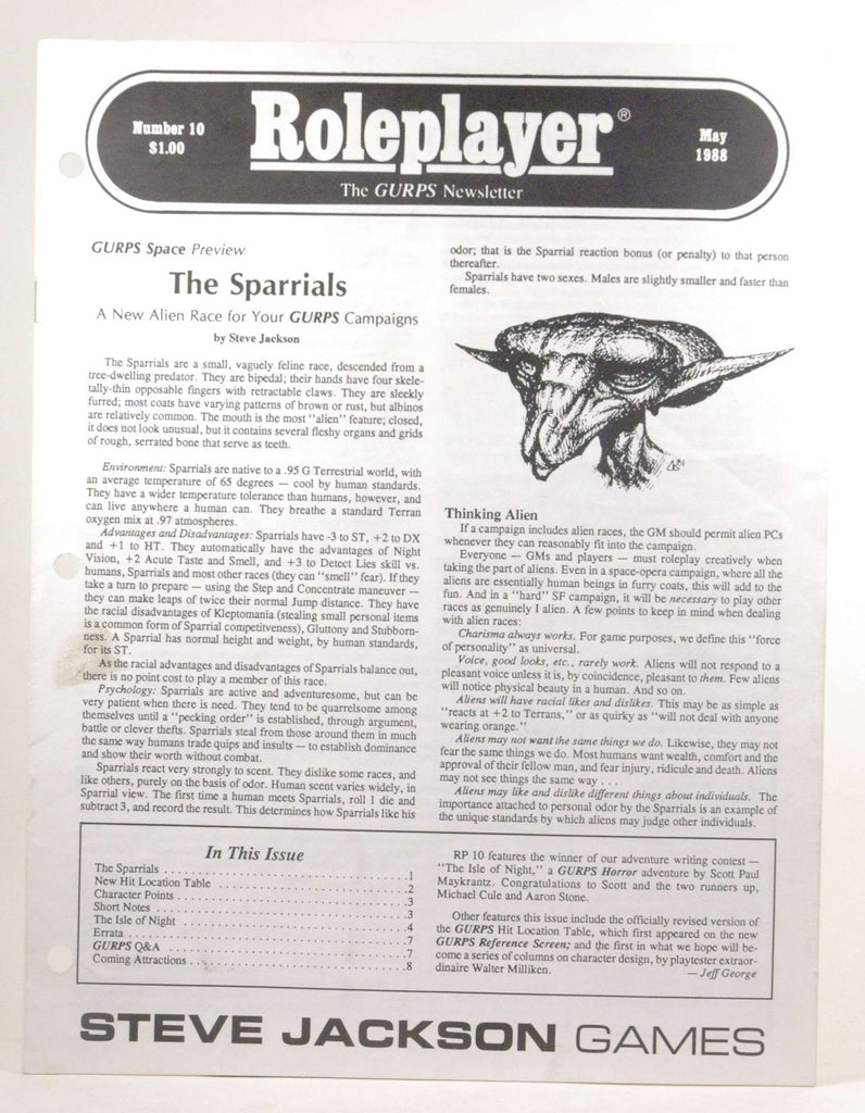 Roleplayer: The GURPS Newsletter #10 May 1988, by   