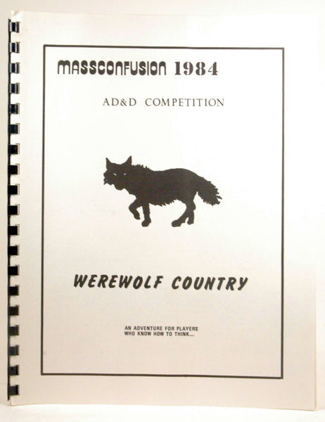Massconfusion 1984 AD&D Competition Werewolf Country, by Robert Jennings  