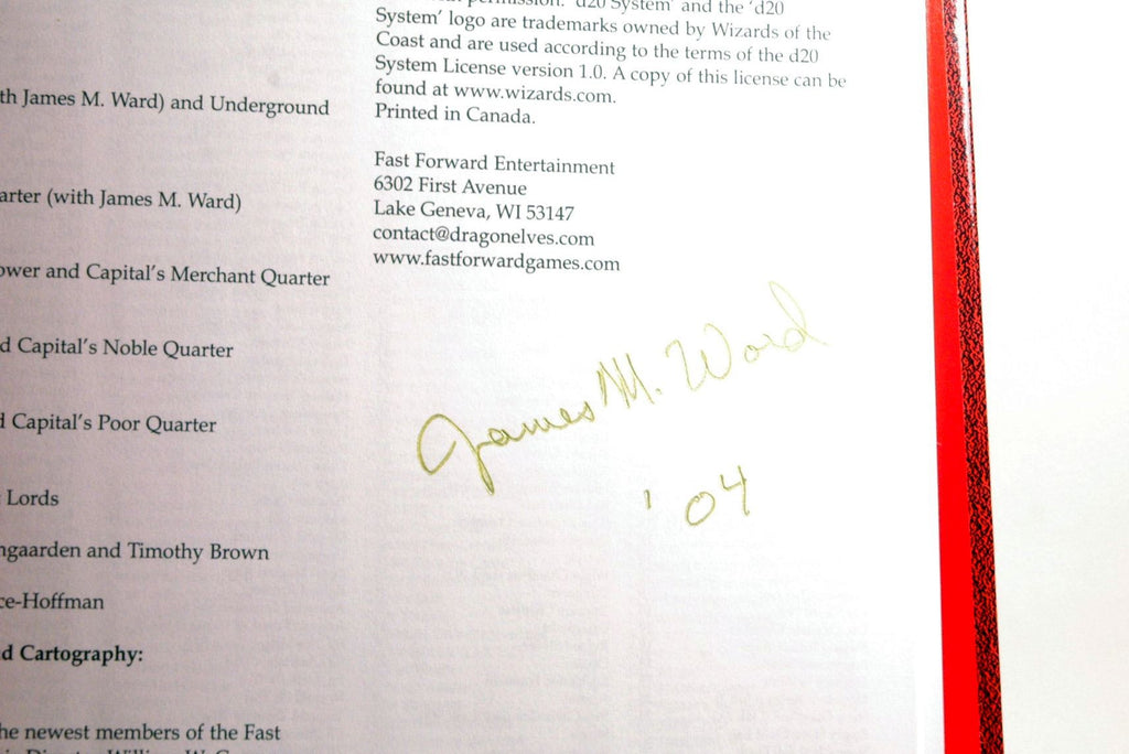 Treasure Quests (d20 System), by James M. Ward Signed 