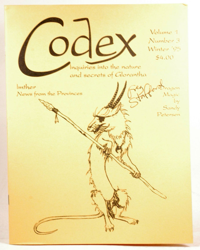 Codex: Inquiries into the Nature and Secrets of Glorantha, by Sandy Petersen, Harald Smith Signed 