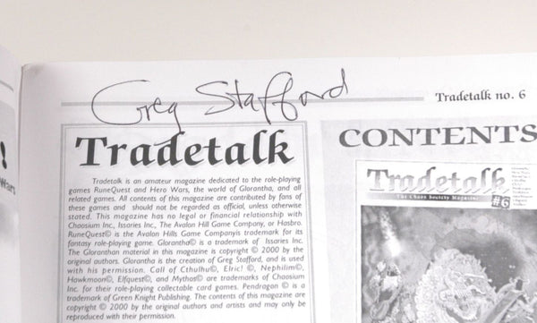 Tradetalk The Chaos Society Magazine #6, by various Signed 