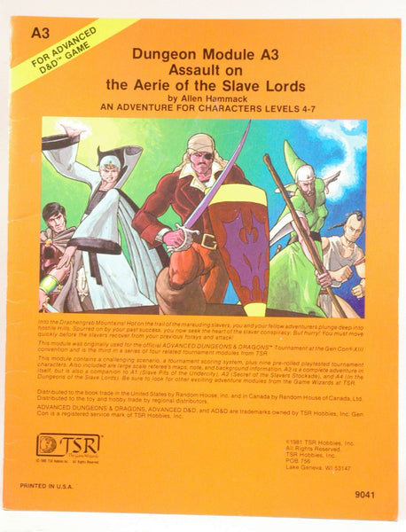 Assault on the Aerie of the Slave Lords (Advanced Dungeons & Dragons module A3), by Allen Hammack  