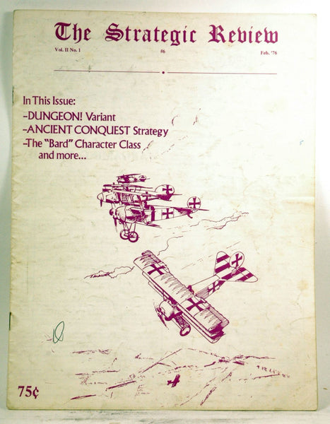 The Strategic Review #6, Feb '76 Vol II No 1, by Tim Kask, Gary Gygax, Rob Kuntz, Mike Carr, John Berry, Richard Mataka, Doug Schwegman, Brian Blume, et al  