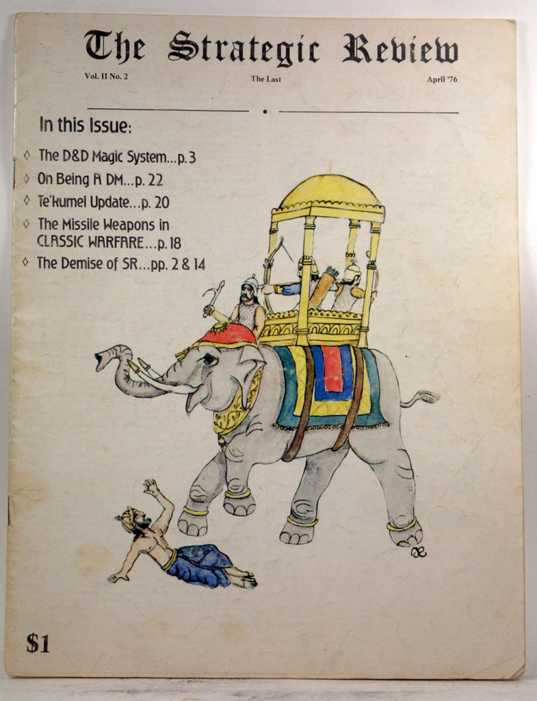 The Strategic Review "The Last" April '76, Vol II No 2, by Tim Kask, Gary Gygax, Brian Blume, Jim Hayes, et al  