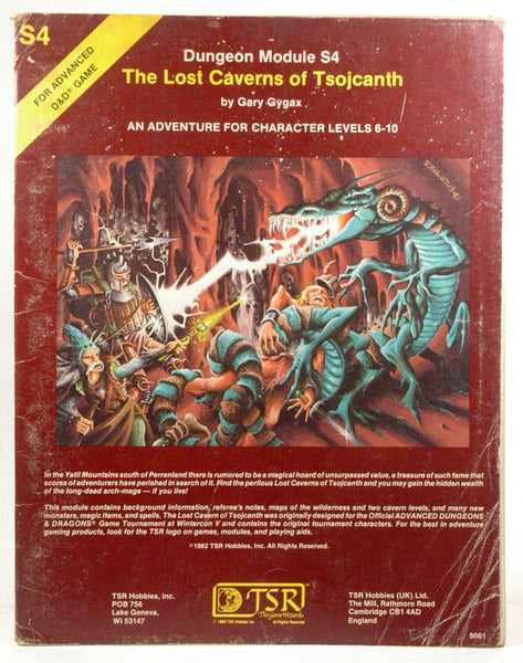 The Lost Caverns of Tsojcanth (Advanced Dungeons & Dragons Module S4), by Gygax, Gary  