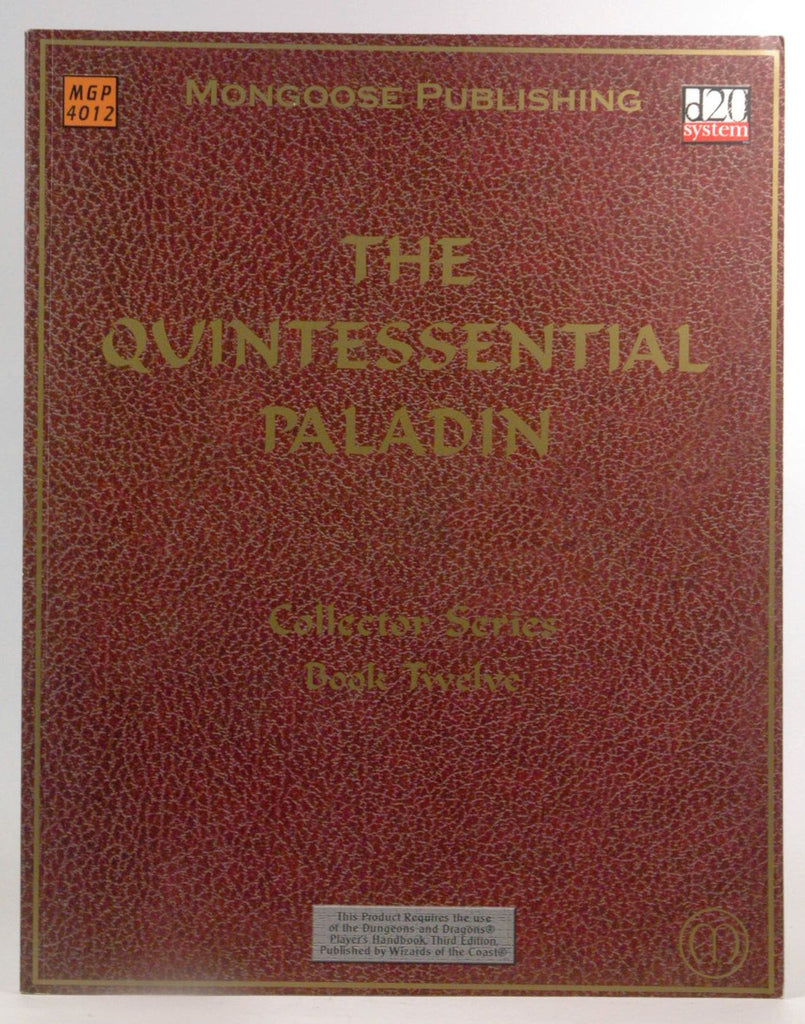 The Quintessential Paladin (Dungeons & Dragons d20 3.0 Fantasy Roleplaying), by Melchor, Alejandro  
