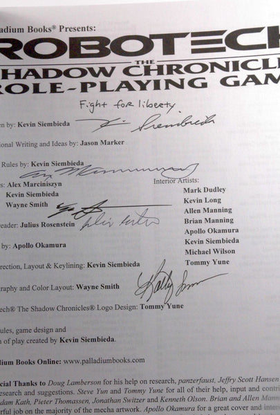 Robotech the RPG: Shadow Chronicles Deluxe Edition, by Kevin Siembieda Signed First Edition