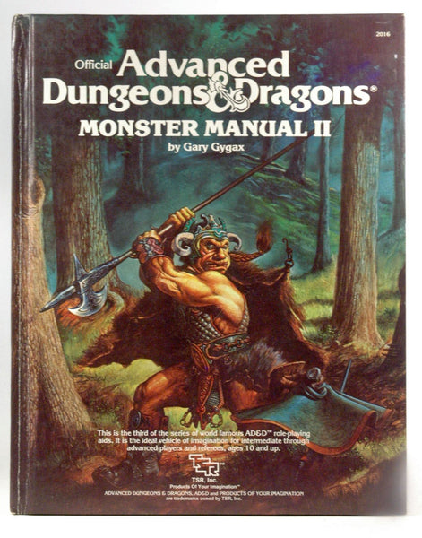 First Printing Monster Manual II Dungeons Dragons, by Gary Gygax  First Edition