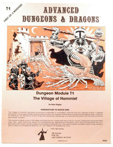 The Village of Hommlet MONOCHROME T1 AD&D, by Gary Gygax  