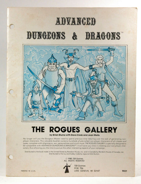 Rogues Gallery: A Compendium of Non-Player Characters (Advanced Dungeons and Dragons), by Blume, Brian  