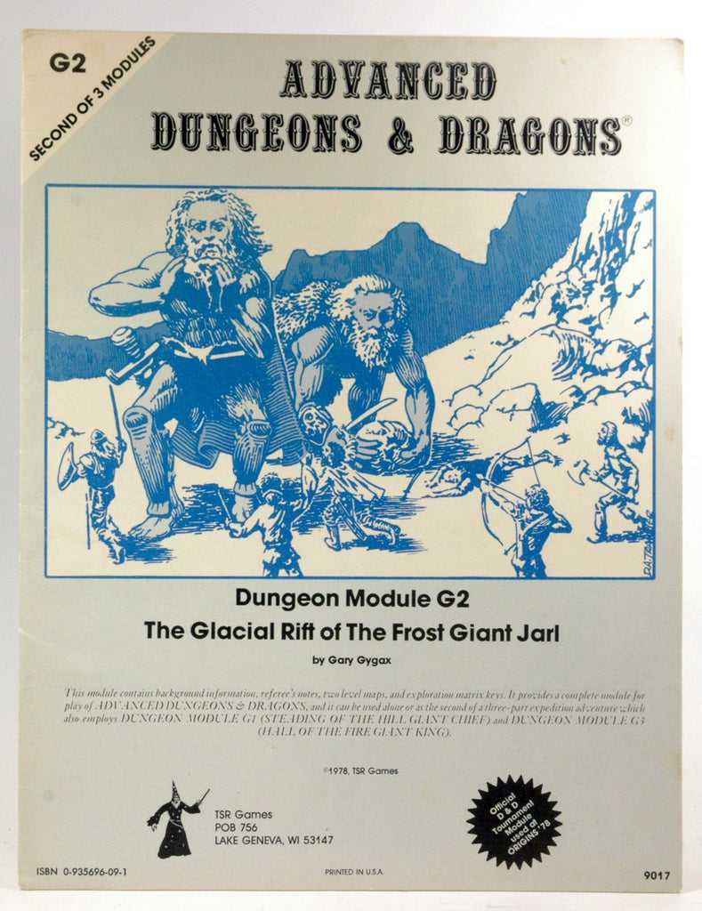 Dungeons and Dragons Advanced Dungeon Module G2 (The Glacial Rift of The Frost Giant Jarl, G2), by E. Gary Gygax  