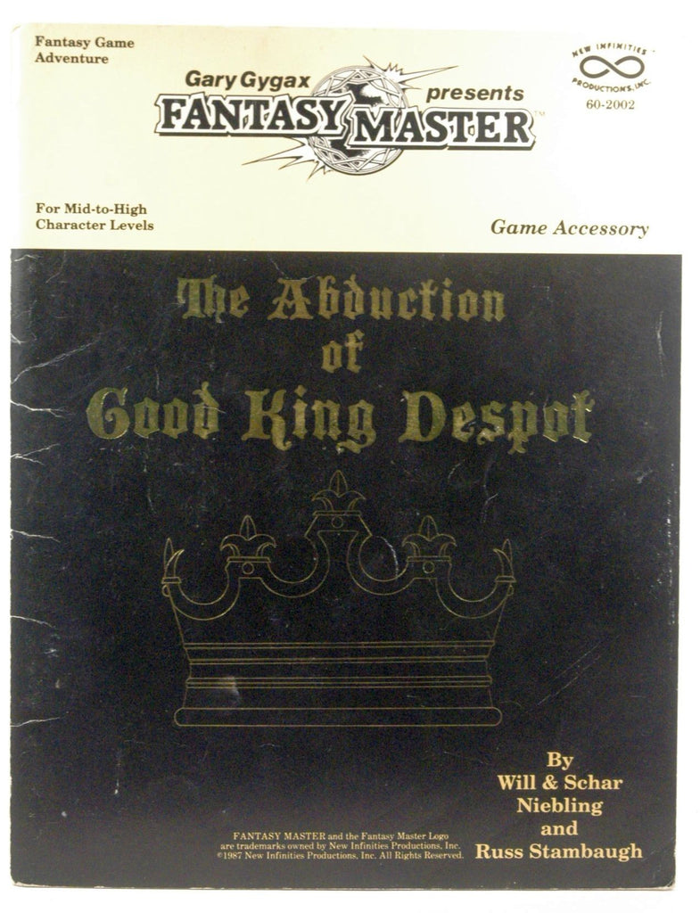 The Abduction of Good King Despot (Gary Gygax's Fantasy Master Game Accessory), by Russ Stambaugh, Schar Niebling, Will Niebling  